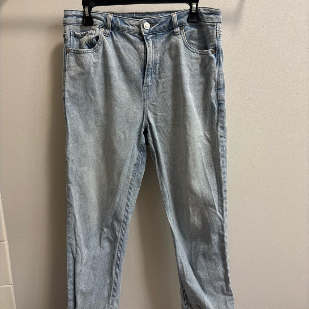American Eagle Outfitters Light Blue High Rise Straight Leg Jeans Size 10